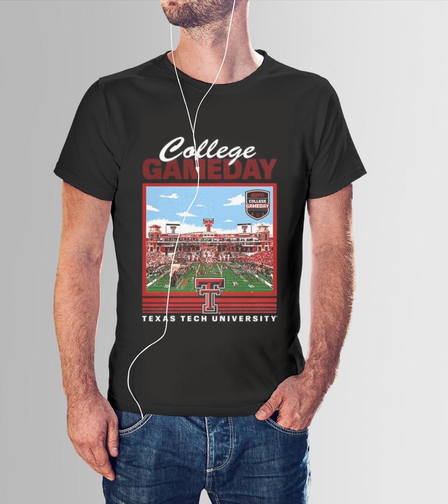 Texas Tech Red Raiders ESPN College GameDay Jones AT And Stadium T-Shirt