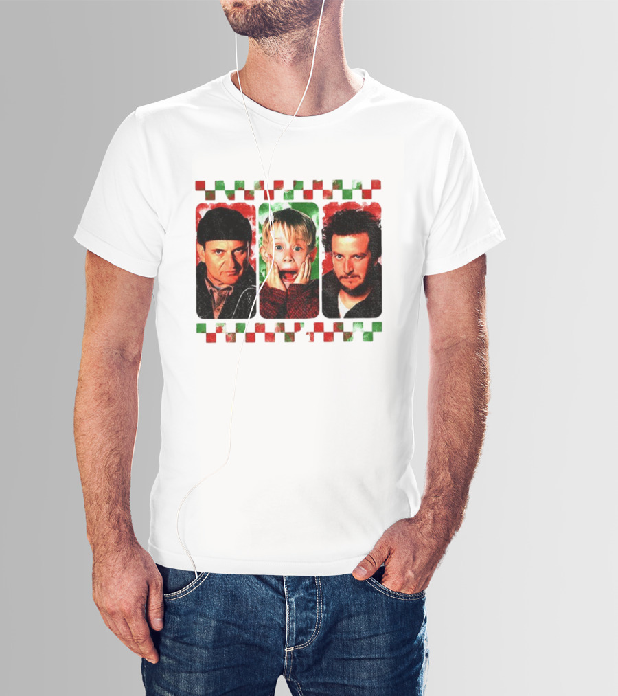 Home Alone Christmas Movie Characters Kevin Marv Harry T-Shirt