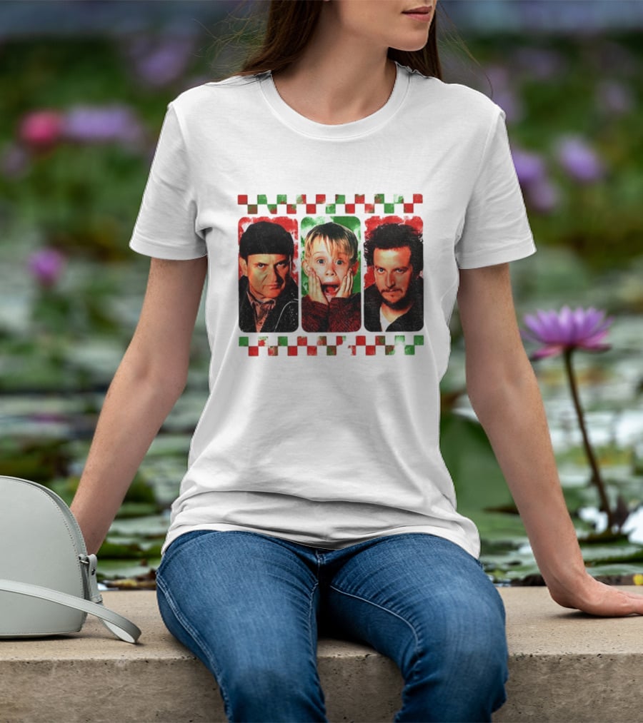 Home Alone Christmas Movie Characters Kevin Marv Harry T-Shirt
