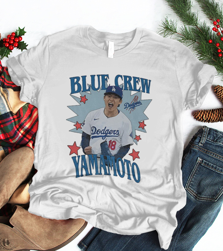Blue Crew Yamamoto Dodgers Baseball Player Los Angeles 2025 T-Shirt