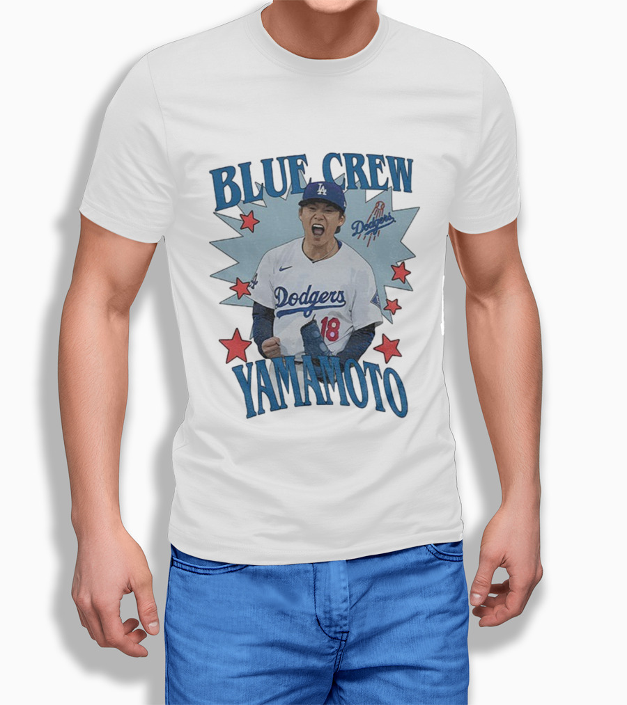 Blue Crew Yamamoto Dodgers Baseball Player Los Angeles 2025 T-Shirt