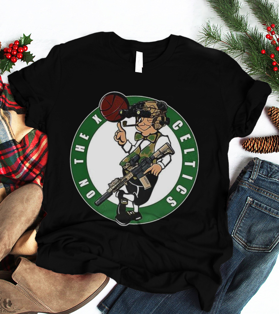 Boston Celtics On The X Military Basketball Parody T-Shirt