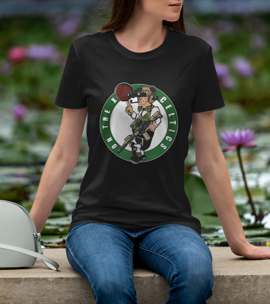 Boston Celtics On The X Military Basketball Parody T-Shirt