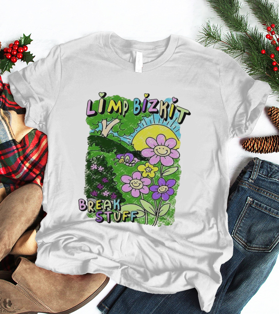 Limp Bizkit Break Stuff Flower Sun Tree Hand Drawn Paintings T-Shirt