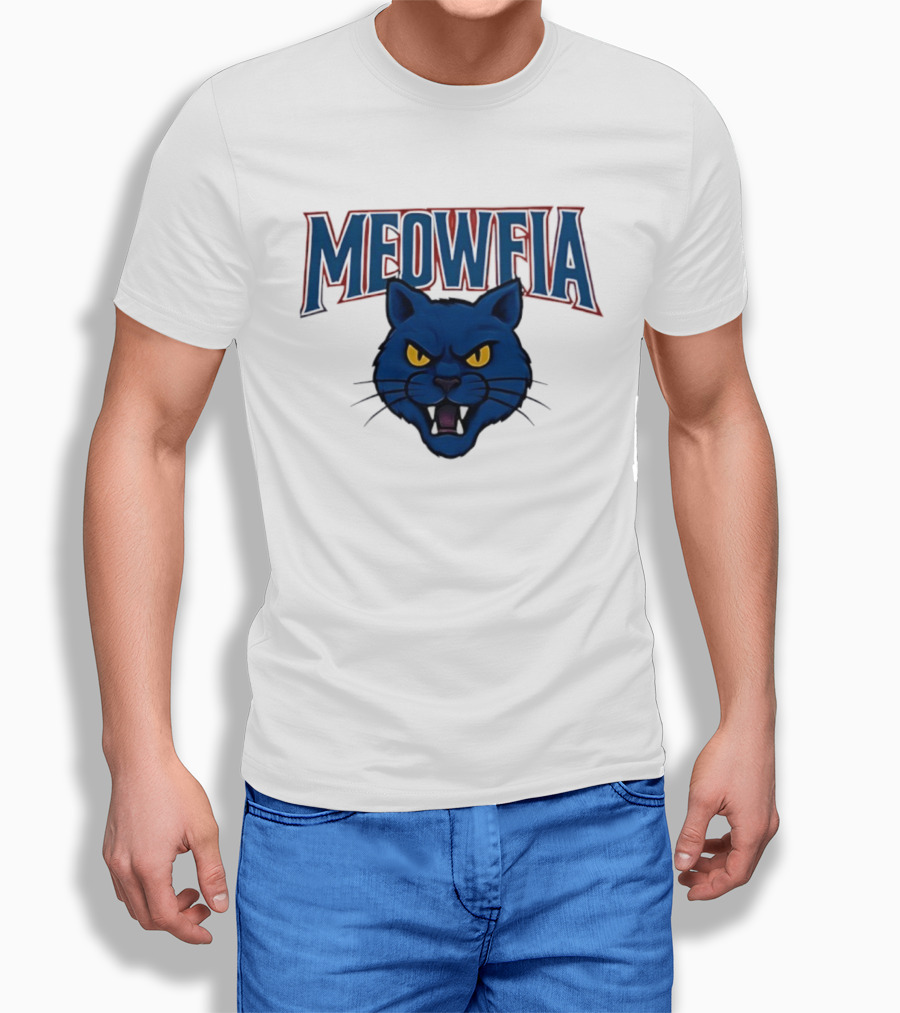 Meowfia Buffalo Bills Big Head Cat Parody T-Shirt