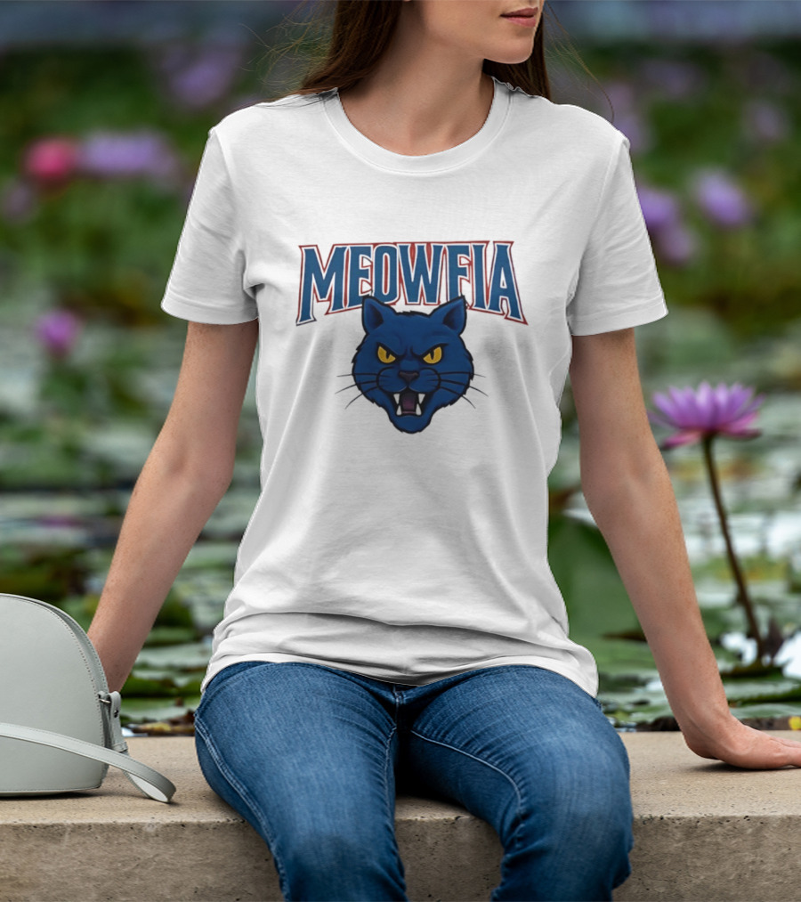 Meowfia Buffalo Bills Big Head Cat Parody T-Shirt