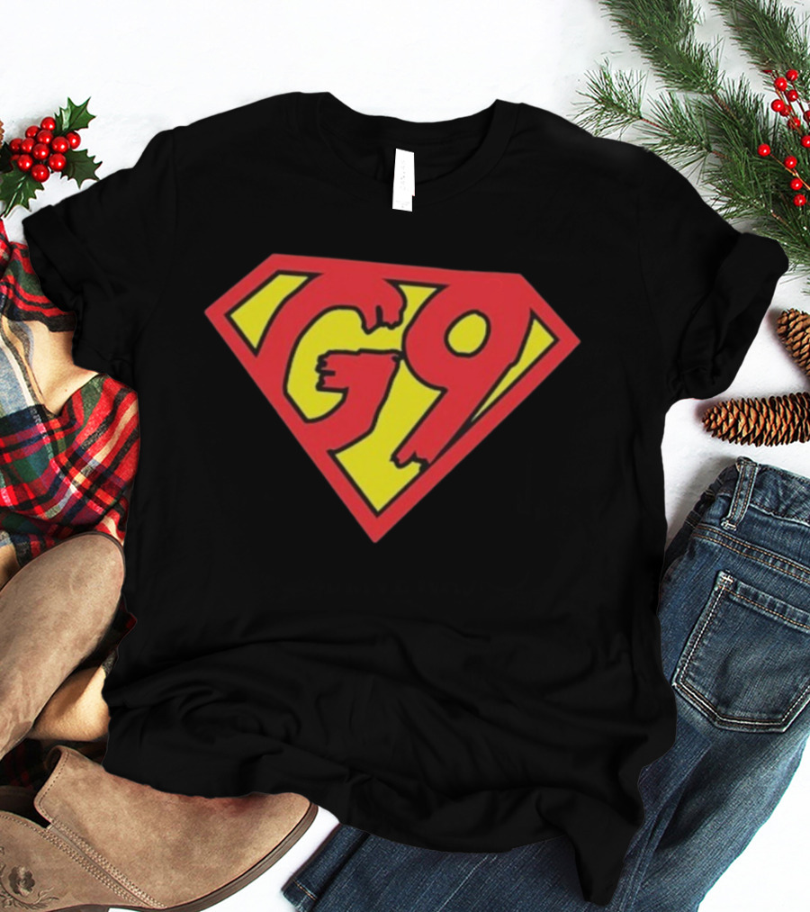 G9 Red And Yellow Comic Shield Graphic T-Shirt