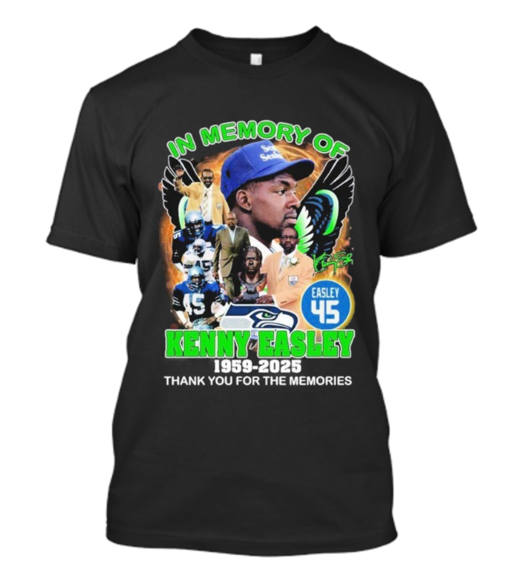 In Memory Of Kenny Easley Seattle Seahawks Easley 45 Thank You For The Memories T-Shirt