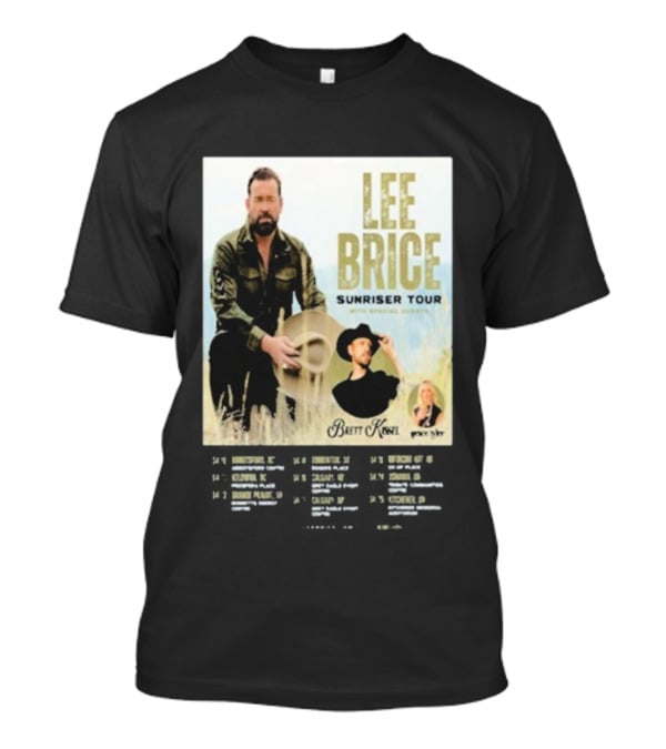 Lee Brice Sunriser Tour 2026 With Brett Kissel And Tenille Arts T-Shirt