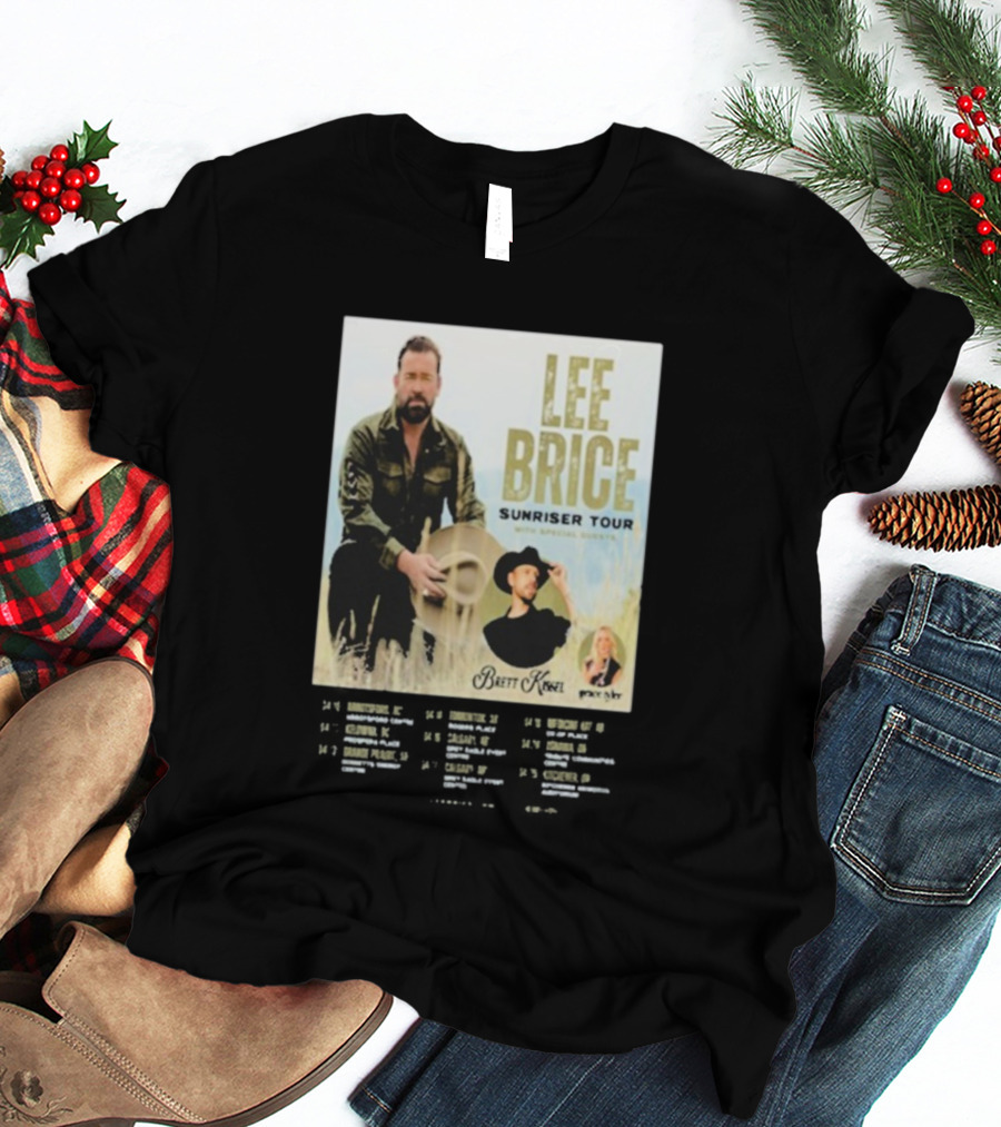 Lee Brice Sunriser Tour 2026 With Brett Kissel And Tenille Arts T-Shirt
