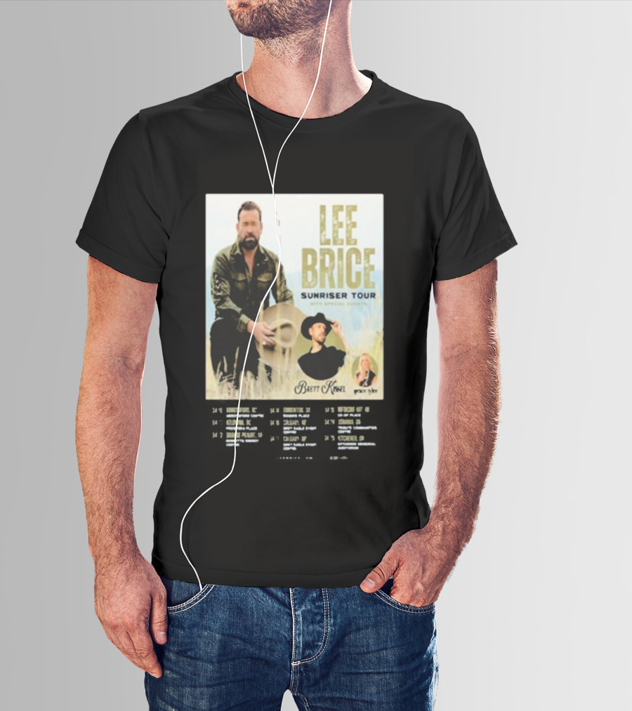 Lee Brice Sunriser Tour 2026 With Brett Kissel And Tenille Arts T-Shirt