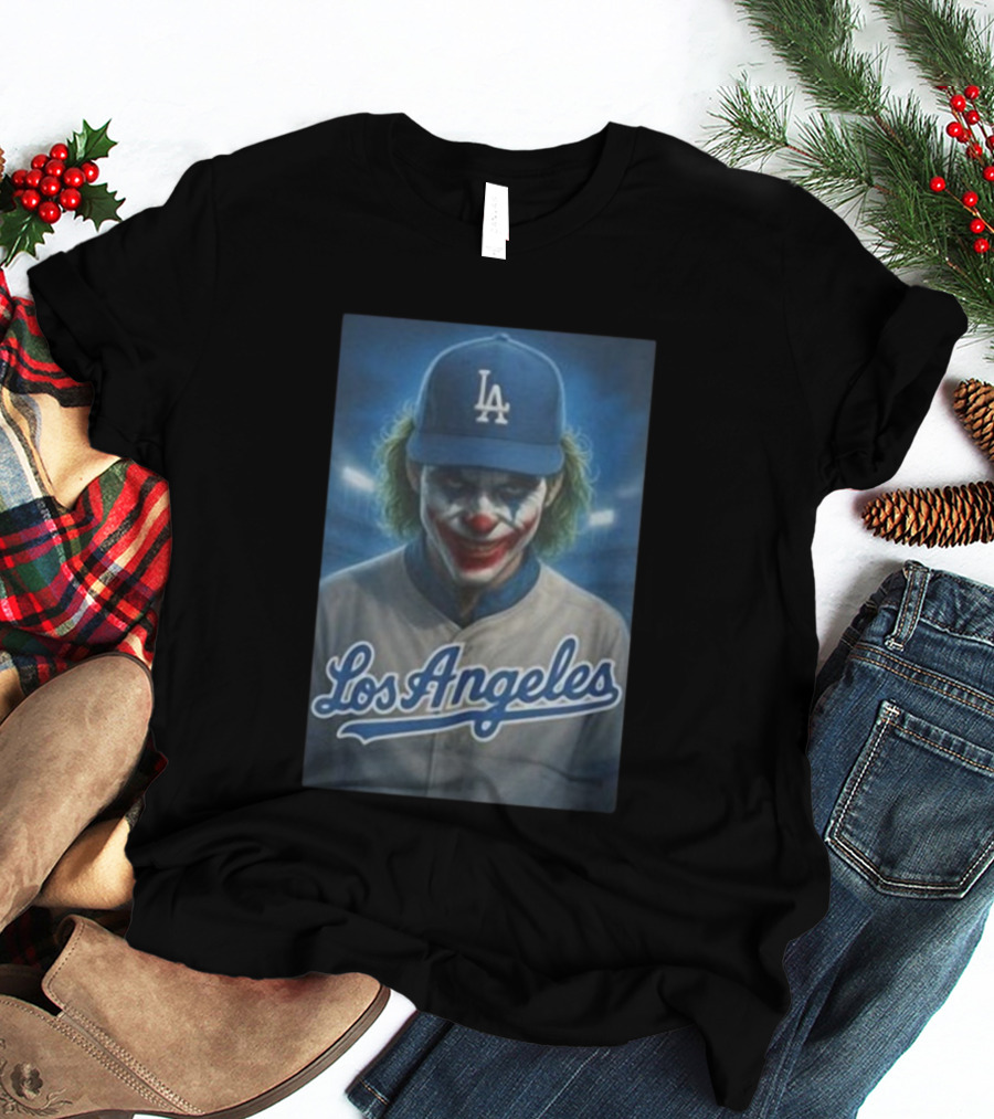 Los Angeles Dodgers Joker Clown LA Baseball Fan Art T-Shirt