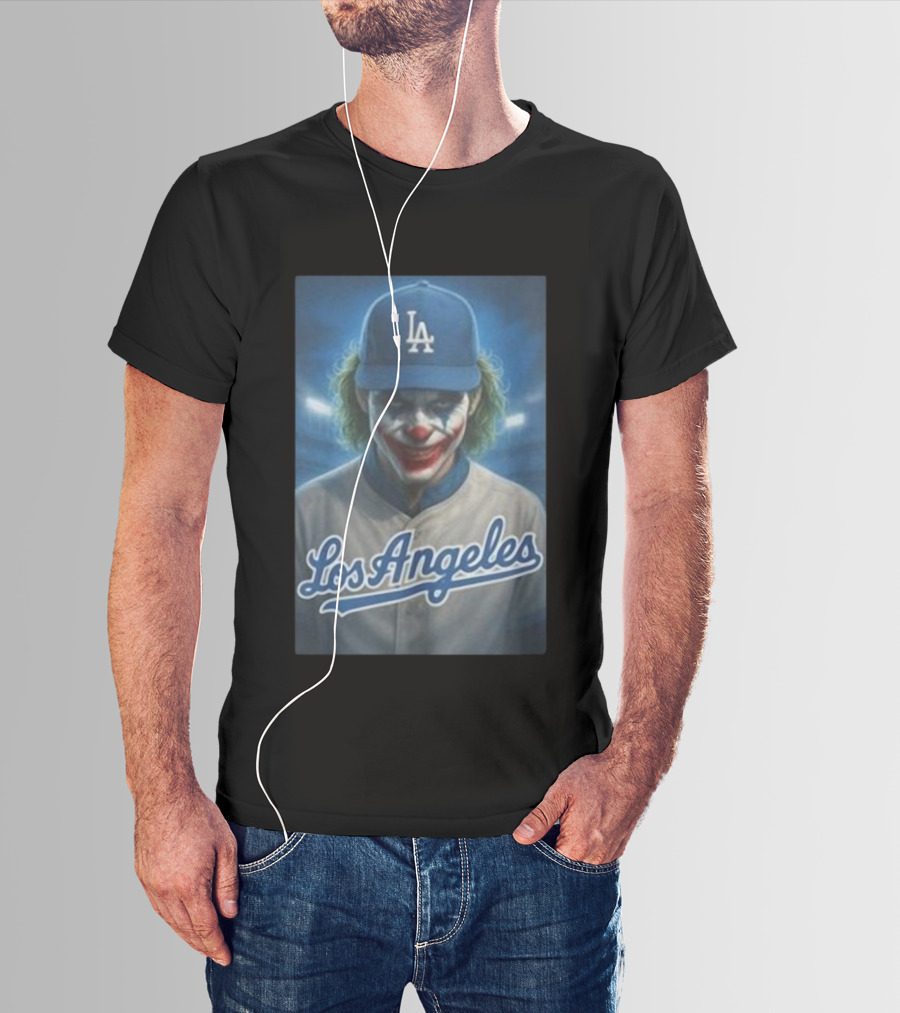 Los Angeles Dodgers Joker Clown LA Baseball Fan Art T-Shirt