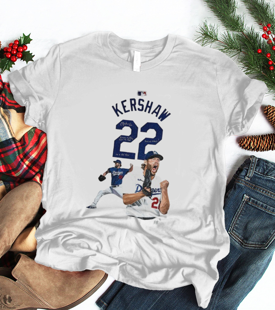 Kershaw 22 Los Angeles Dodgers MLB Signature Series MVP World Series Icon 2025 T-Shirt
