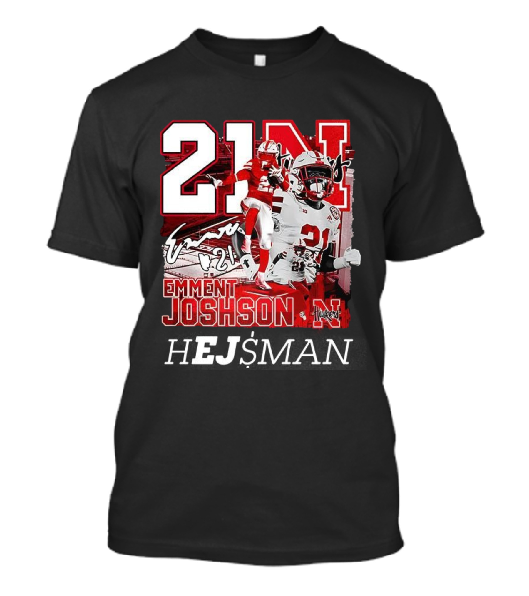 Emmett Johnson Nebraska Cornhuskers 21 Football Huskers Signature 21N T-Shirt