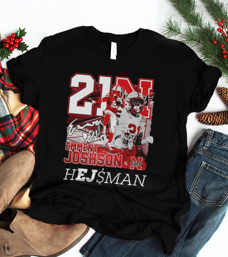 Emmett Johnson Nebraska Cornhuskers 21 Football Huskers Signature 21N T-Shirt