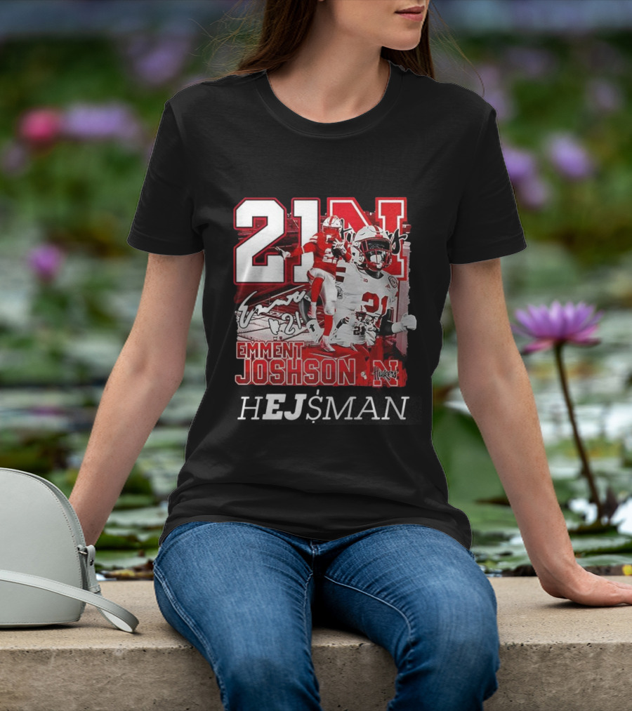 Emmett Johnson Nebraska Cornhuskers 21 Football Huskers Signature 21N T-Shirt