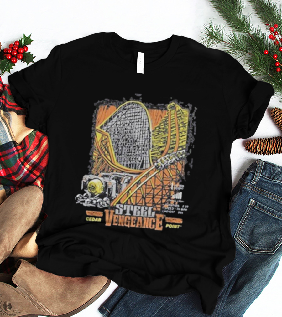 Steel Vengeance Cedar Point Coaster Stamp Roller Ride T-Shirt