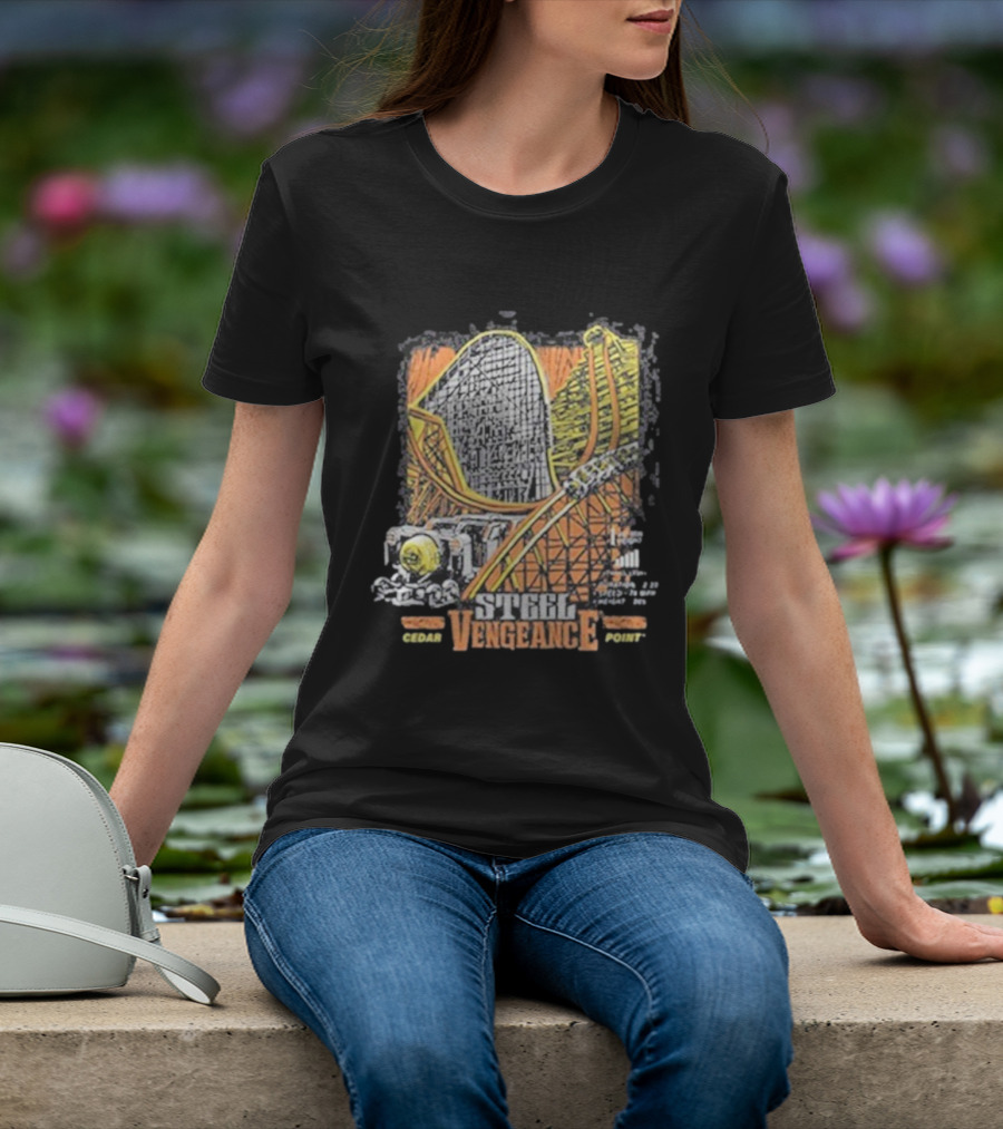 Steel Vengeance Cedar Point Coaster Stamp Roller Ride T-Shirt