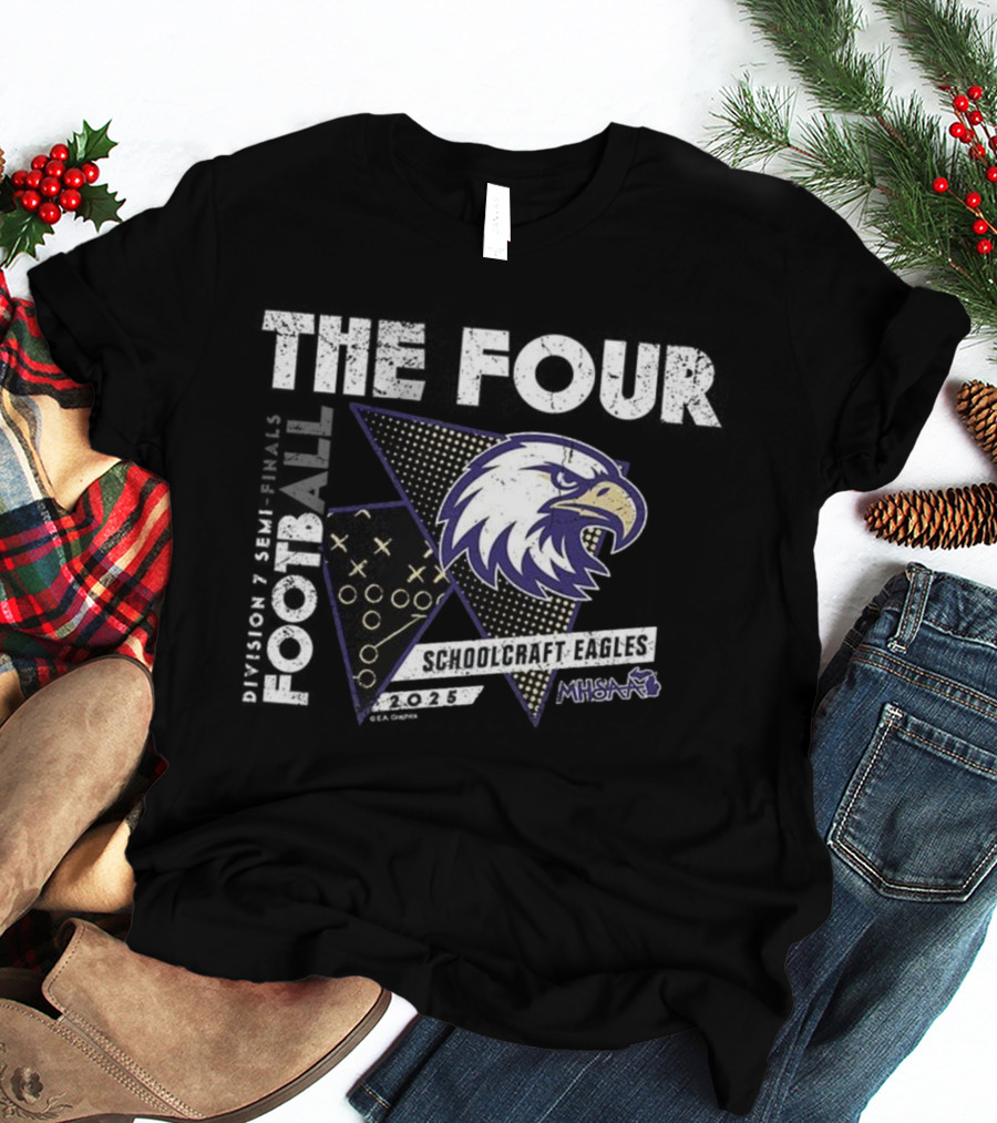 Schoolcraft Eagles MHSAA 2025 Football Division 7 The Four T-Shirt