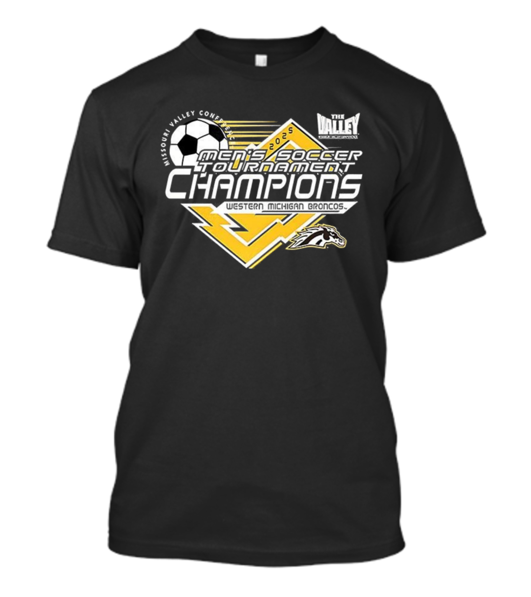 Missouri Valley Conference Soccer Champions Western Michigan Broncos 2025 T-Shirt