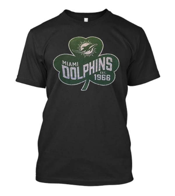 Miami Dolphins Est 1966 Shamrock Emblem T-Shirt