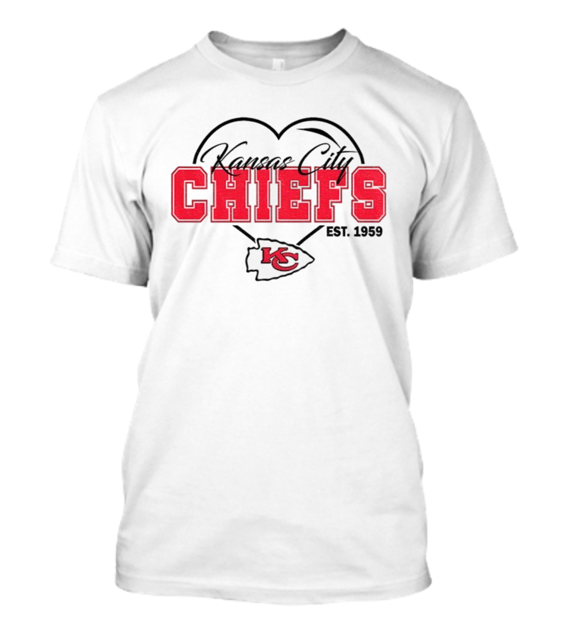 Kansas City Chiefs Heart Love Est 1959 NFL Football Fan Essential T-Shirt