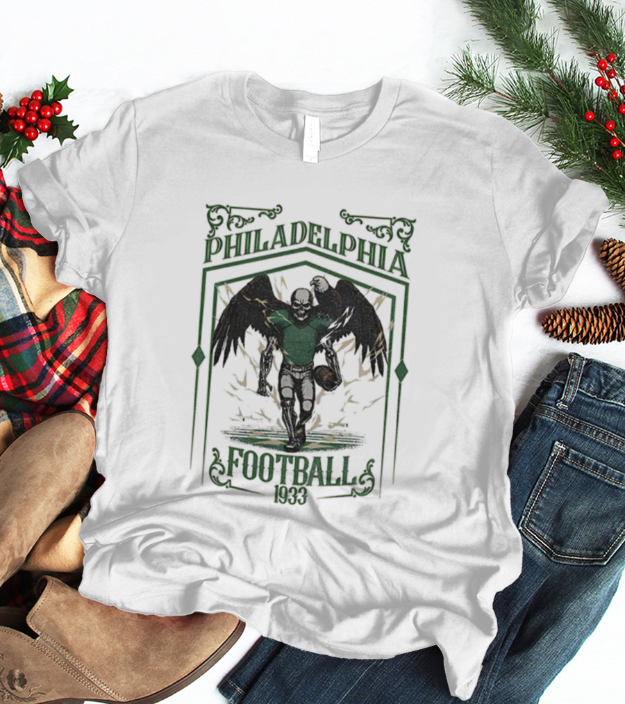 Philadelphia Eagles Skull Football 1933 Game Day T-Shirt