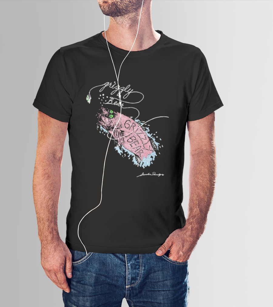 Grizzly Bear Fish Watercolor Art By Skullcandy T-Shirt