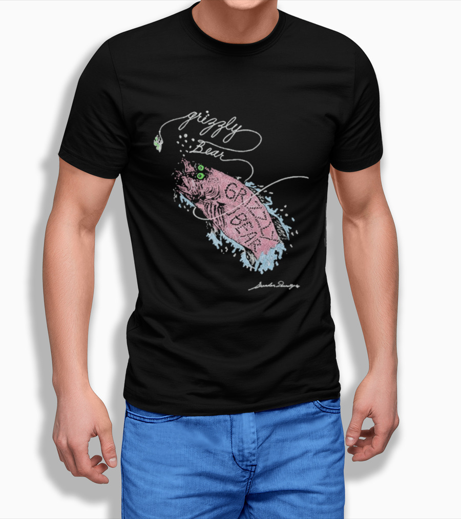 Grizzly Bear Fish Watercolor Art By Skullcandy T-Shirt