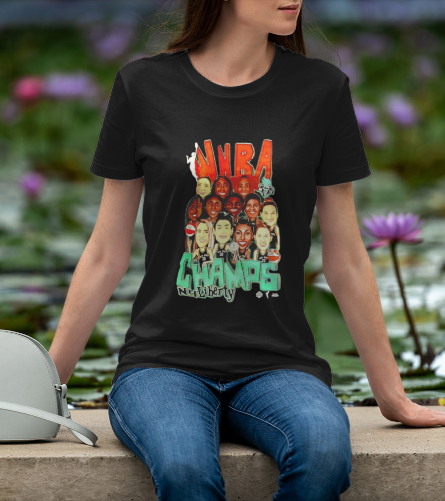 New York Liberty WNBA Champs 2024 Team Celebration T-Shirt