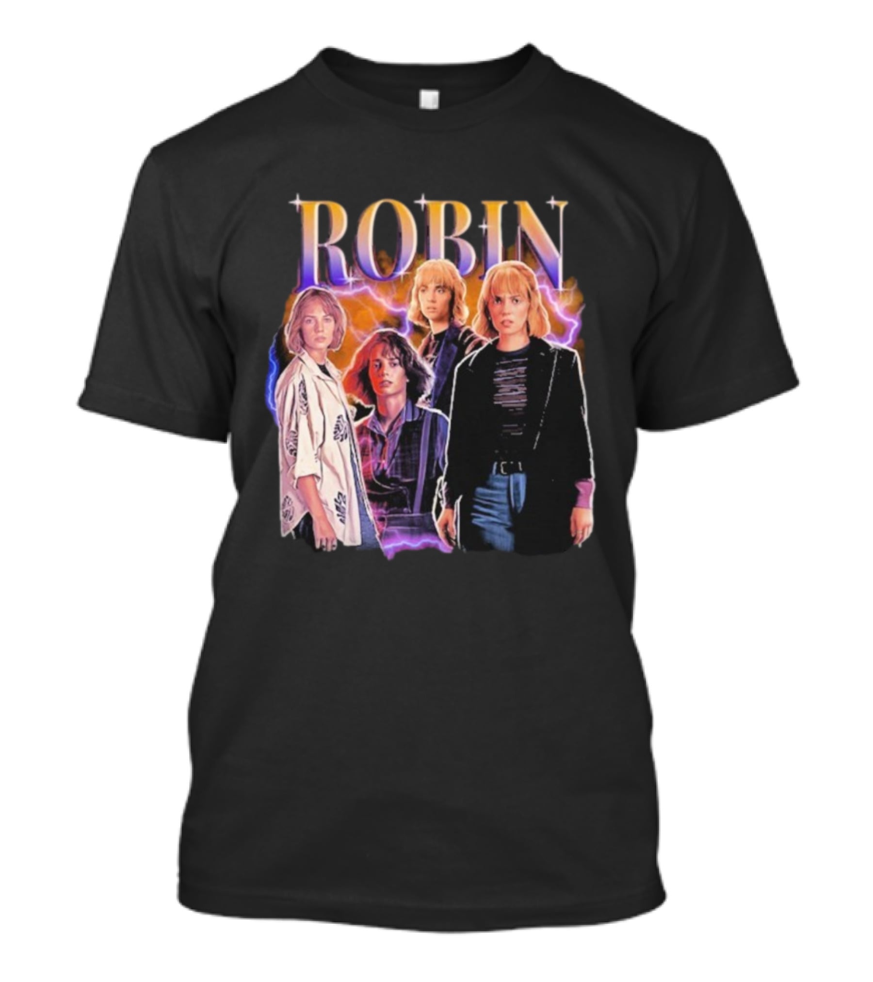 Robin Hearthrob Stranger Things Retro Lightning Style T-Shirt