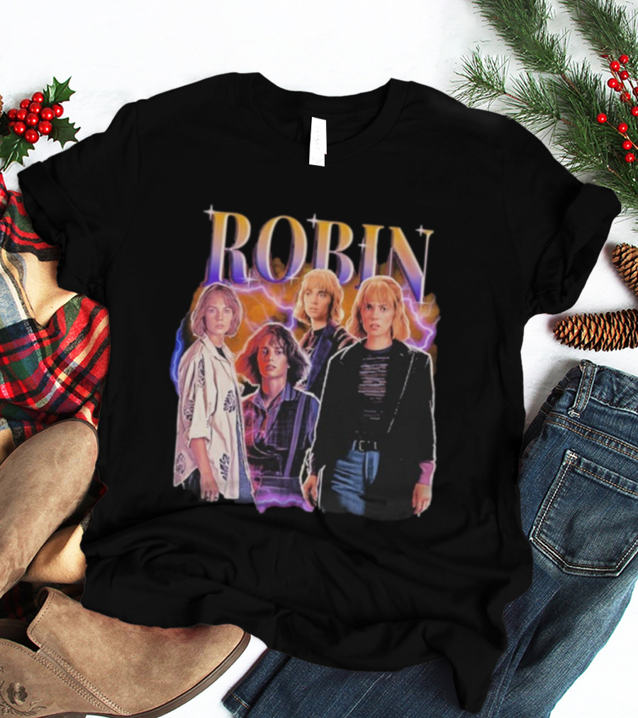 Robin Hearthrob Stranger Things Retro Lightning Style T-Shirt