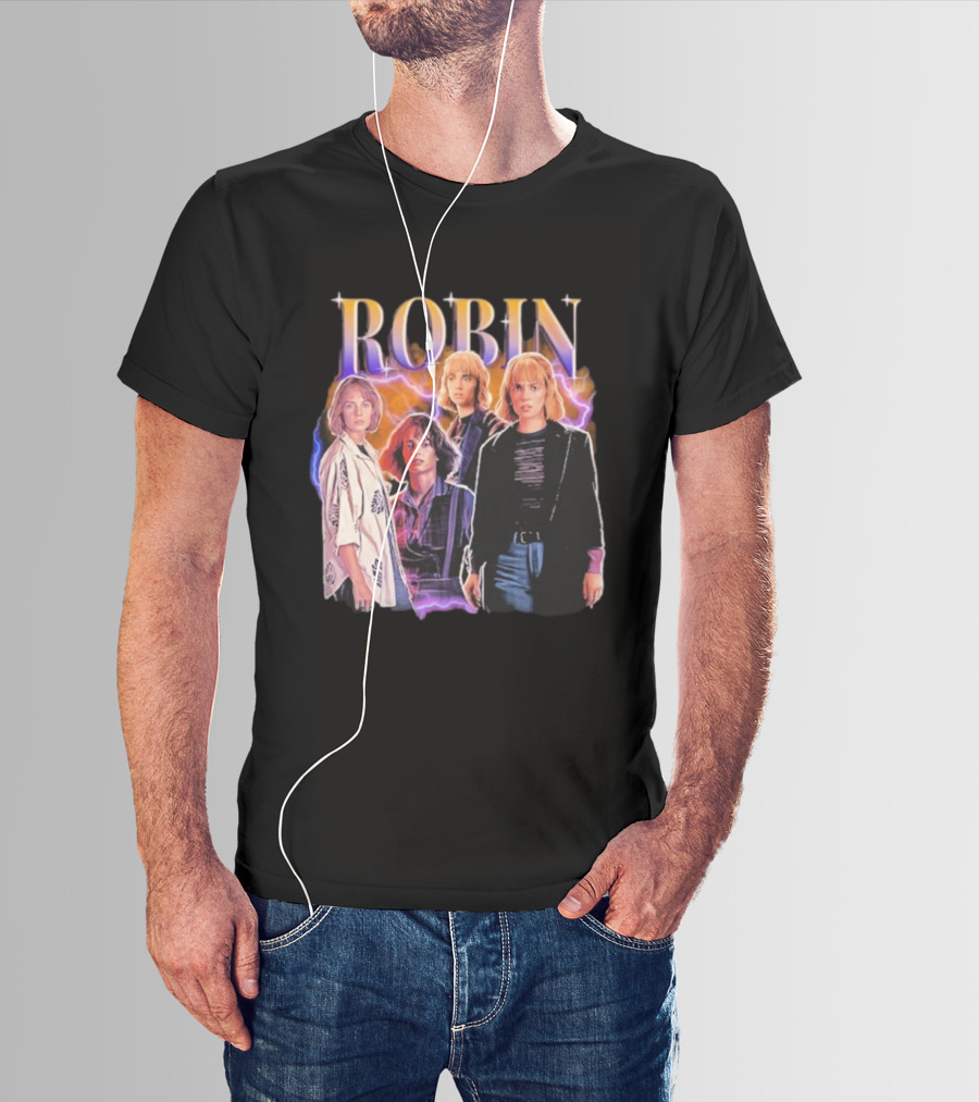 Robin Hearthrob Stranger Things Retro Lightning Style T-Shirt