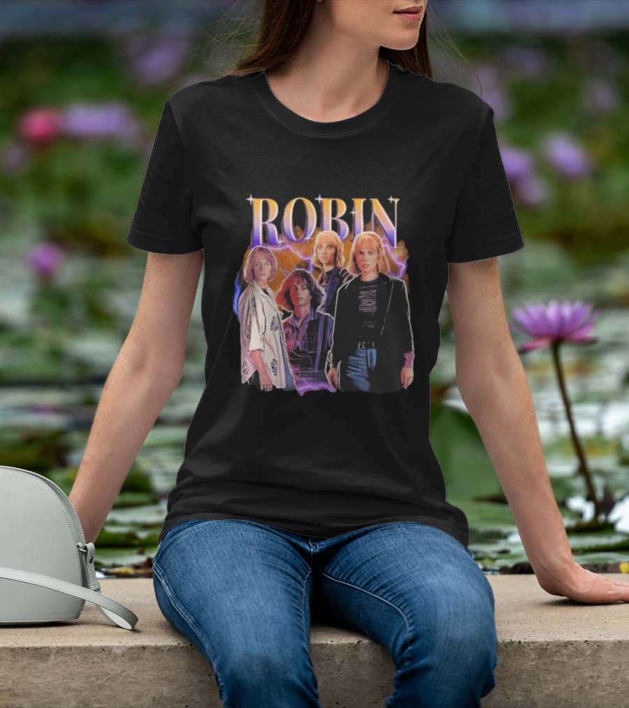 Robin Hearthrob Stranger Things Retro Lightning Style T-Shirt