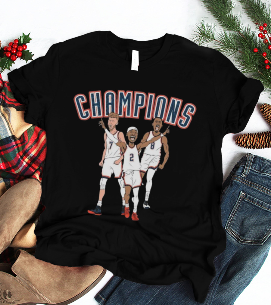 Shai Gilgeous-Alexander Chet Holmgren Jalen Williams Oklahoma City Thunder 2025 NBA Champions T-Shirt