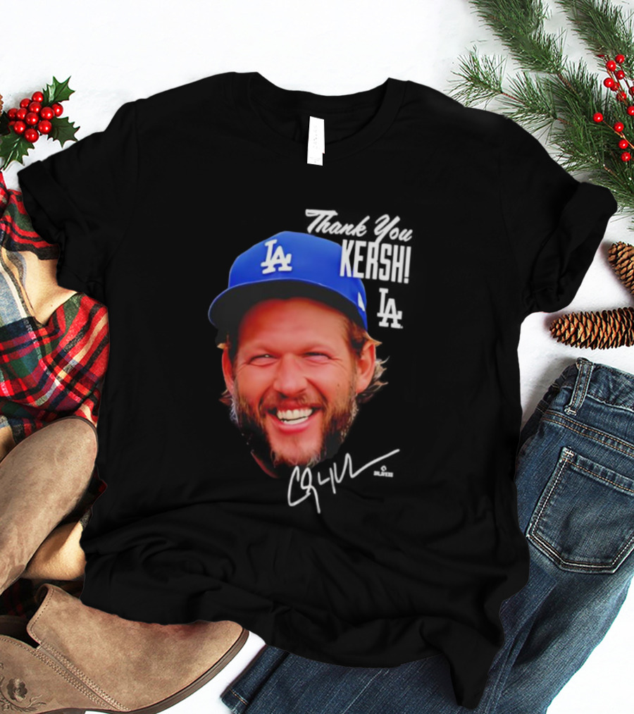 Clayton Kershaw Los Angeles Dodgers Signature Thank You Face T-Shirt