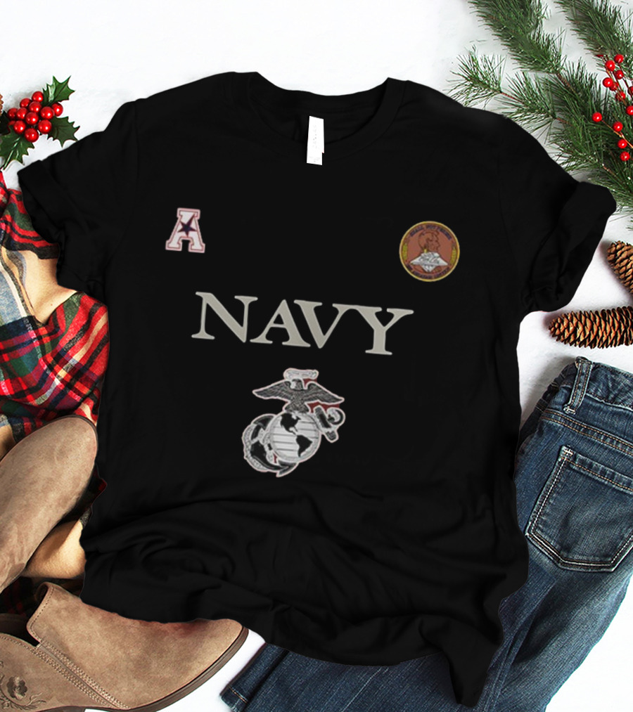 Navy Midshipmen Marine Corps Heritage Arched Letter Emblem T-Shirt