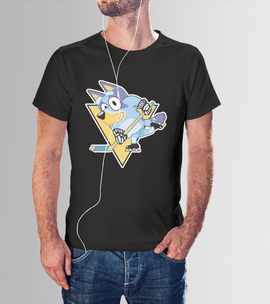 Pittsburgh Steelers Bluey Ice Hockey Crossover T-Shirt