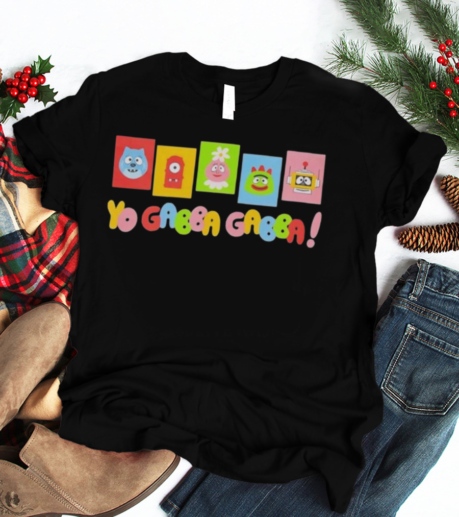 Yo Gabba Gabba Characters Colorful Blocks T-Shirt