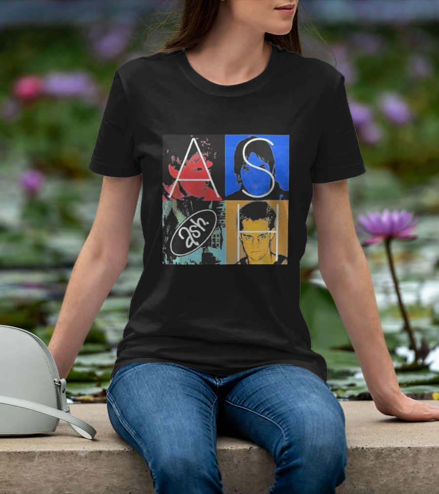 Ash Band Pop Art Style Faces Collage T-Shirt
