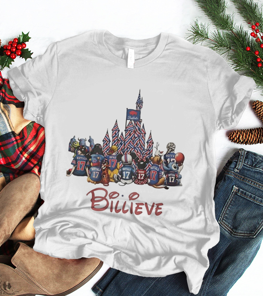 Buffalo Bills Disney Characters Castle Believe Football 17 Jersey T-Shirt