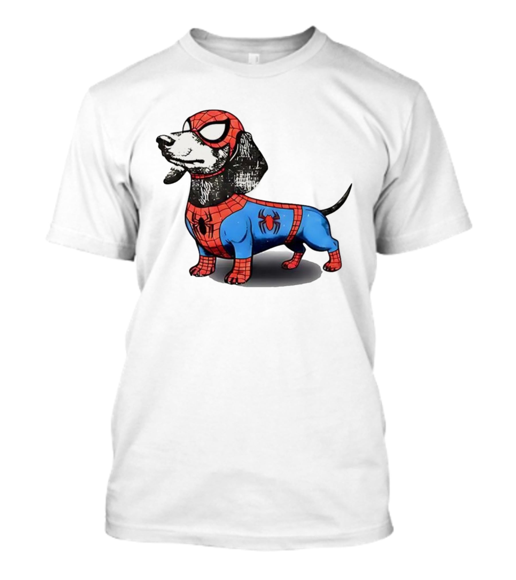Dachshund In SpiderMan Costume Superhero Pet Character T-Shirt