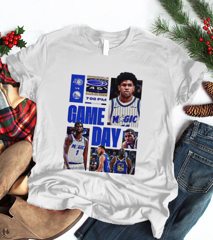 Orlando Magic Vs Golden State Warriors NBA Game Day 2025 7:00 PM T-Shirt