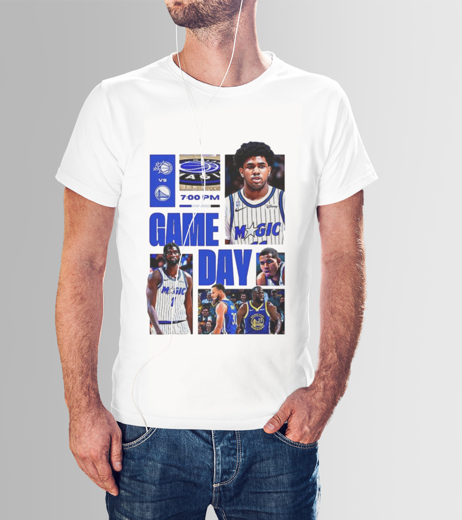 Orlando Magic Vs Golden State Warriors NBA Game Day 2025 7:00 PM T-Shirt