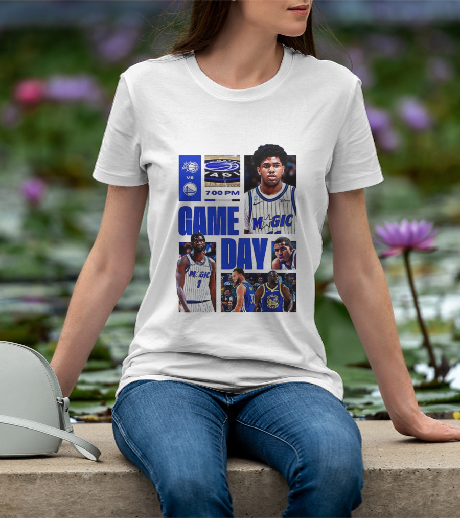 Orlando Magic Vs Golden State Warriors NBA Game Day 2025 7:00 PM T-Shirt
