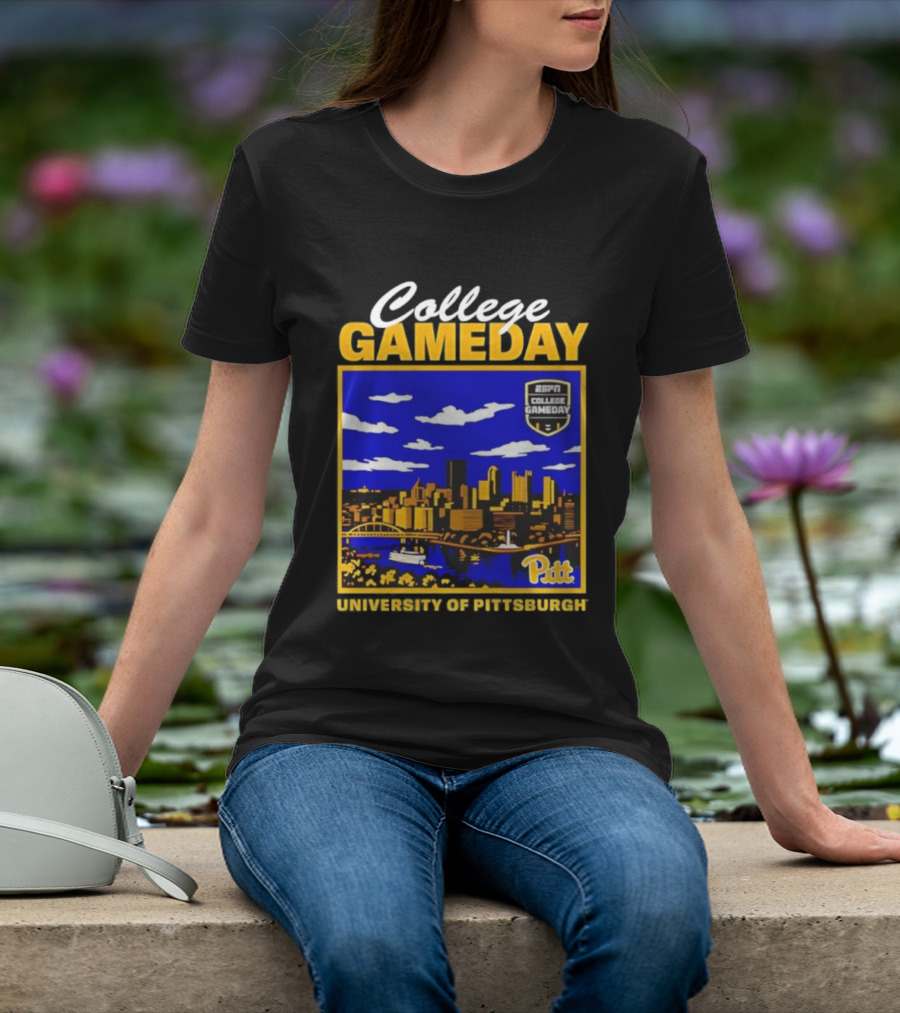 College Gameday ESPN Pitt Skyline University Of Pittsburgh T-Shirt