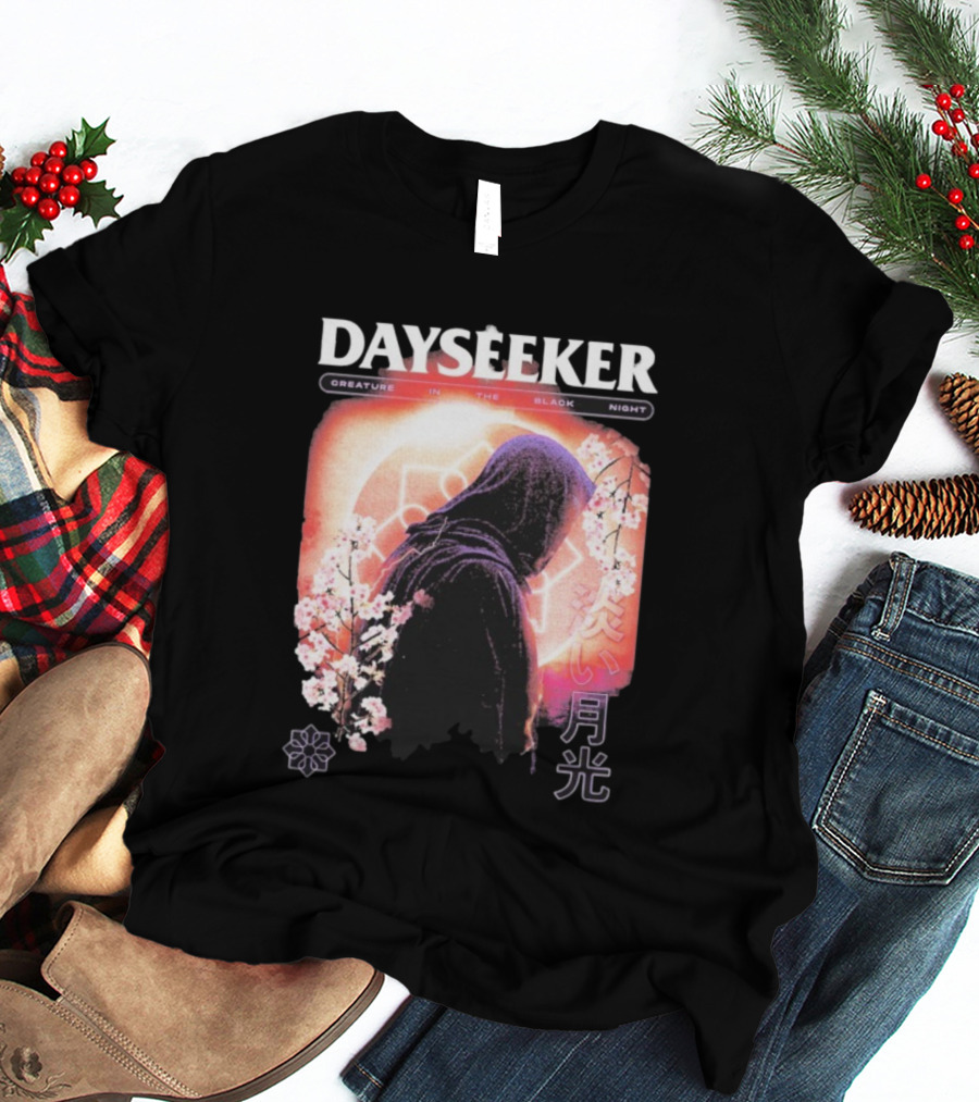 Dayseeker Creature Black Night Cherry Blossom Aesthetic T-Shirt