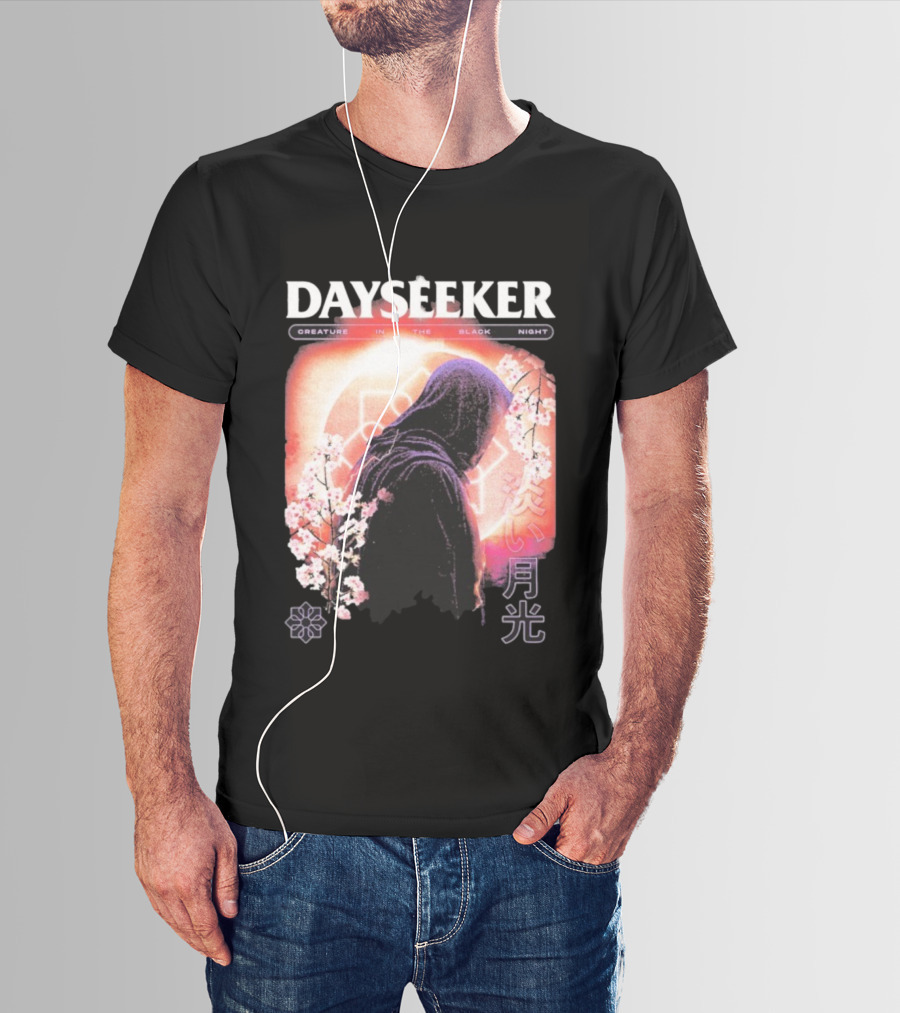 Dayseeker Creature Black Night Cherry Blossom Aesthetic T-Shirt