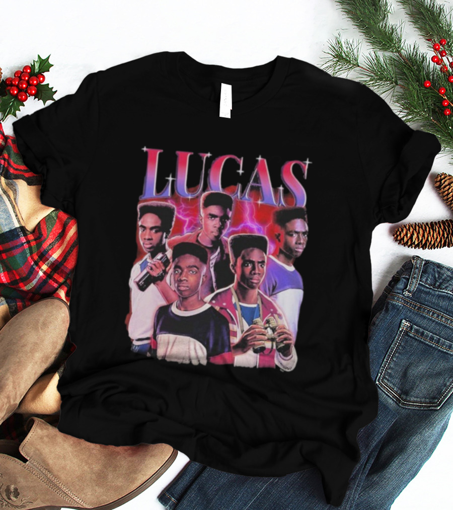 Lucas Stranger Things Character Tribute Retro Style T-Shirt